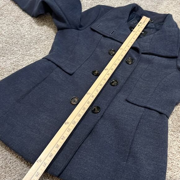 BLACK RIVET Classic Pea Coat Double Breasted Navy M Medium Lined Pockets Classy - Picture 14 of 16